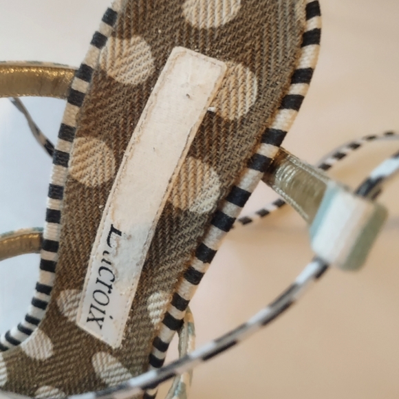 CHRISTIAN LACROIX Rare Multi Color Pattern Heels Size 8-1/2 Women's - Picture 5 of 10